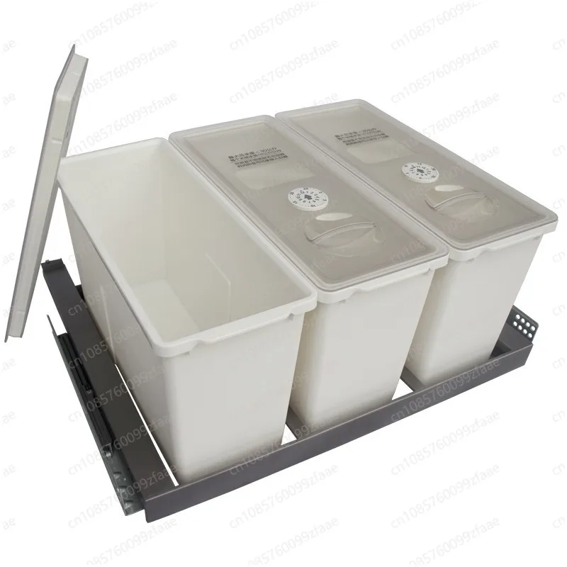 Three-category rice storage box, drawer design, insect-proof and moisture-proof sealing