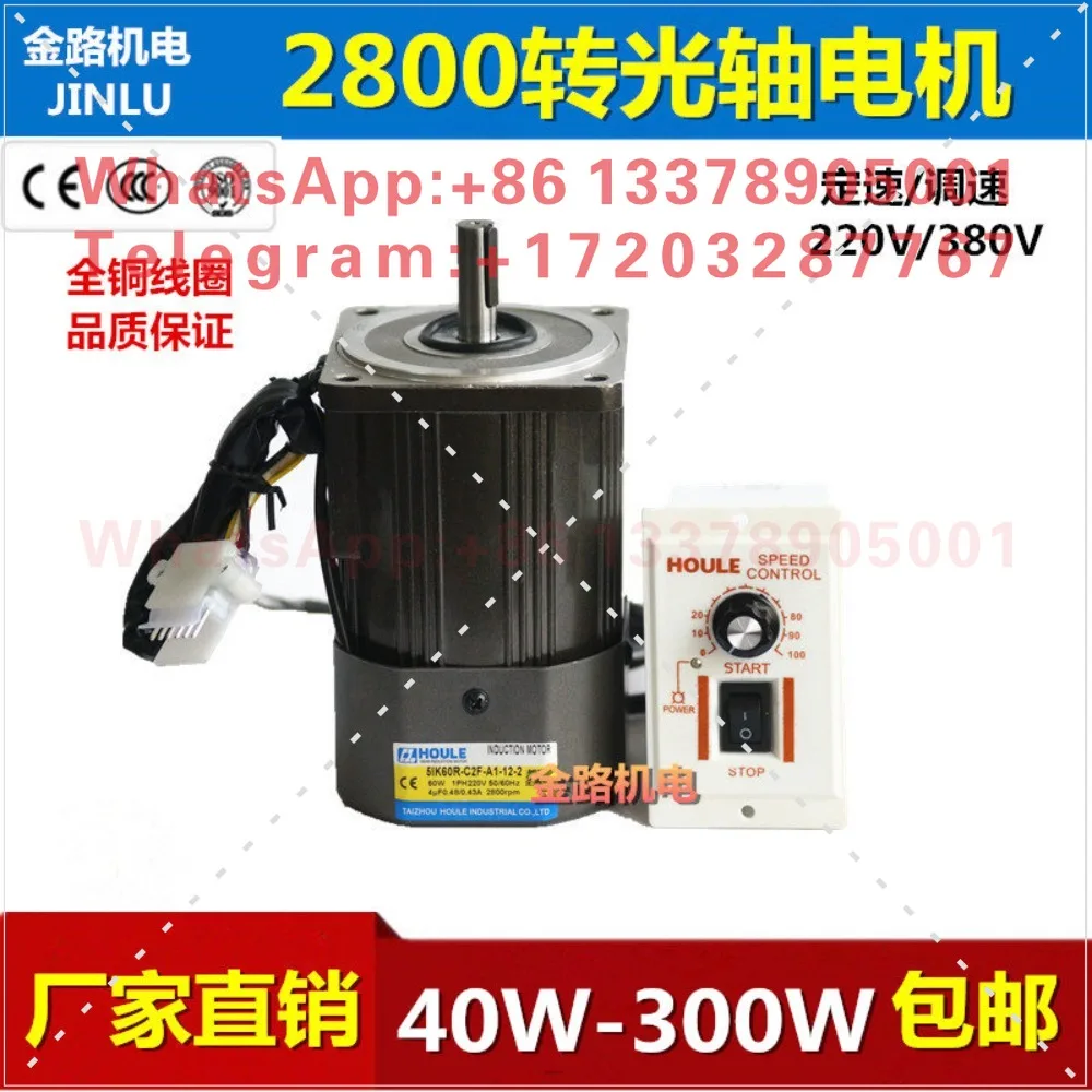 HOULE Haoli 2-stage 2800 rpm 40W-300W optical axis speed regulating motor 380V220V AC motor forward and reverse rotation