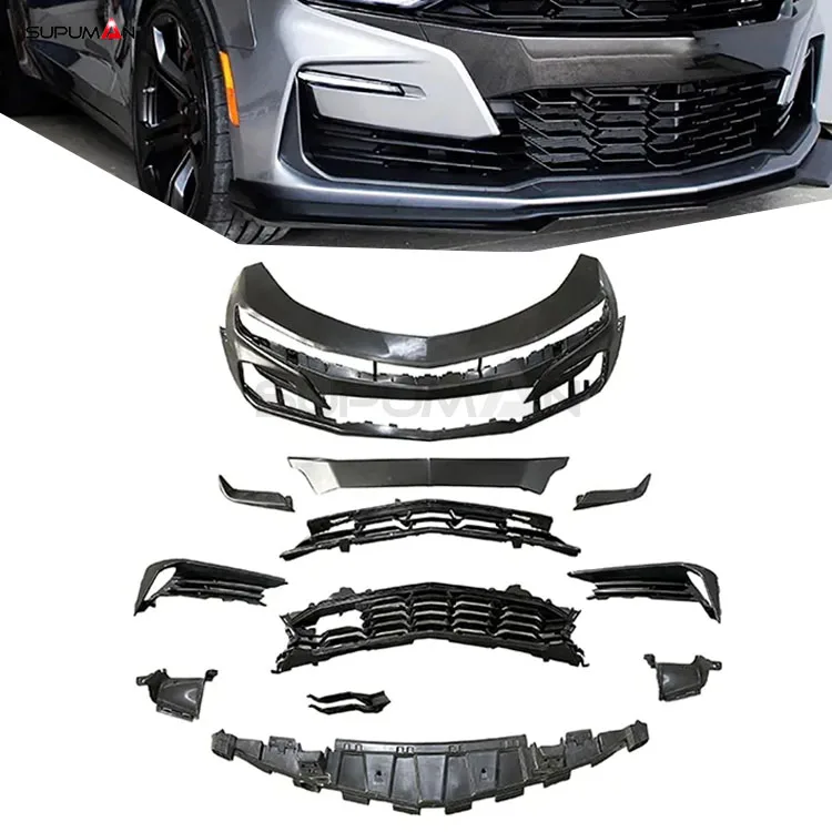 B SPM ABS Plastic front bumper rear bumper diffuser side skirt rear spoiler kit for Chevrolet Camaro SS body kit 2019-2022