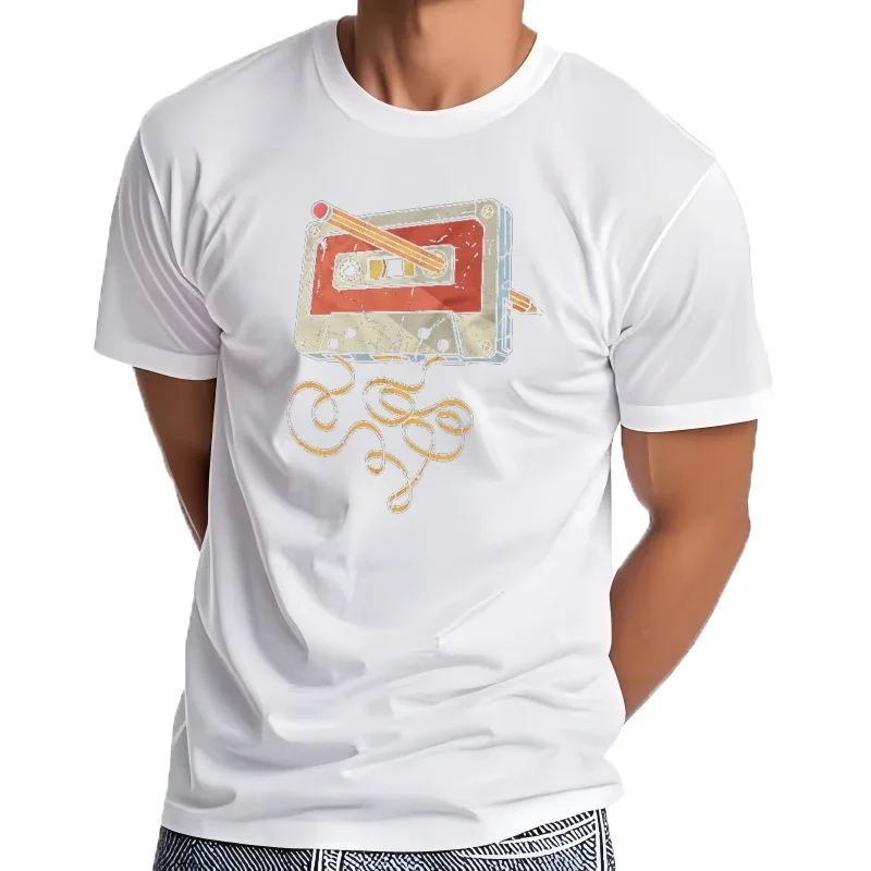 Cinta de casete para hombre con lápiz, camisetas para chicos, camisetas gráficas divertidas, ropa de cumpleaño