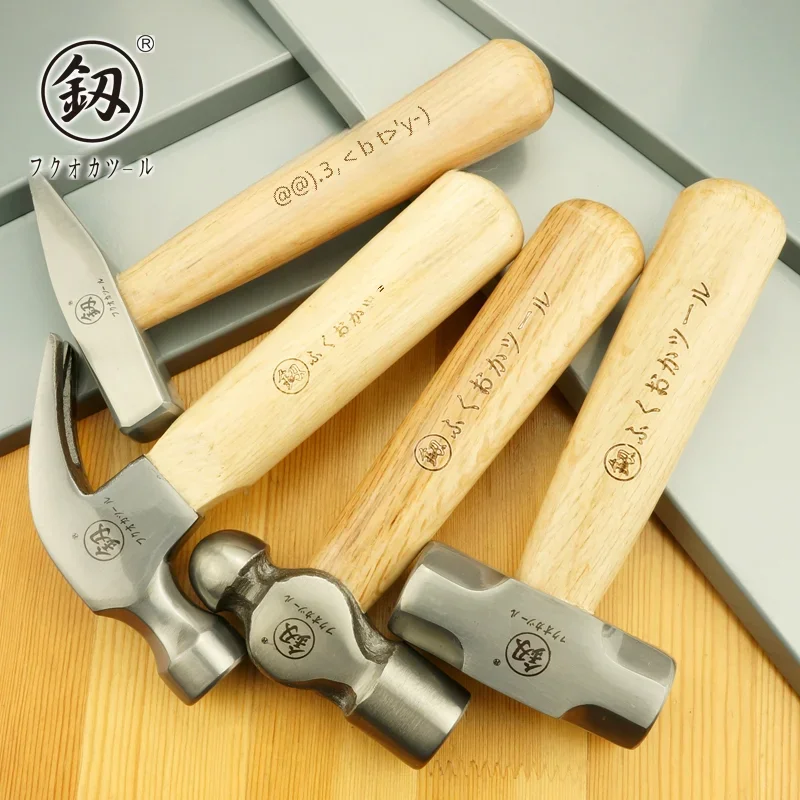 1pc Mini Hammer High Carbon Steel Small Hammer Solid Wood Short Handle Octagonal or Round Head Hammer Small Manual Hardware Tool