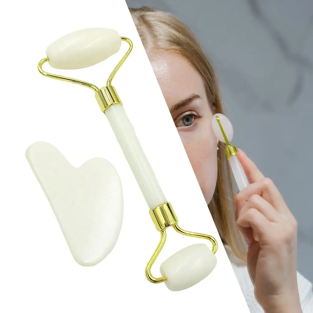 

for with Massager Tool Natural Jade Facial Roller Set for Eye Skin