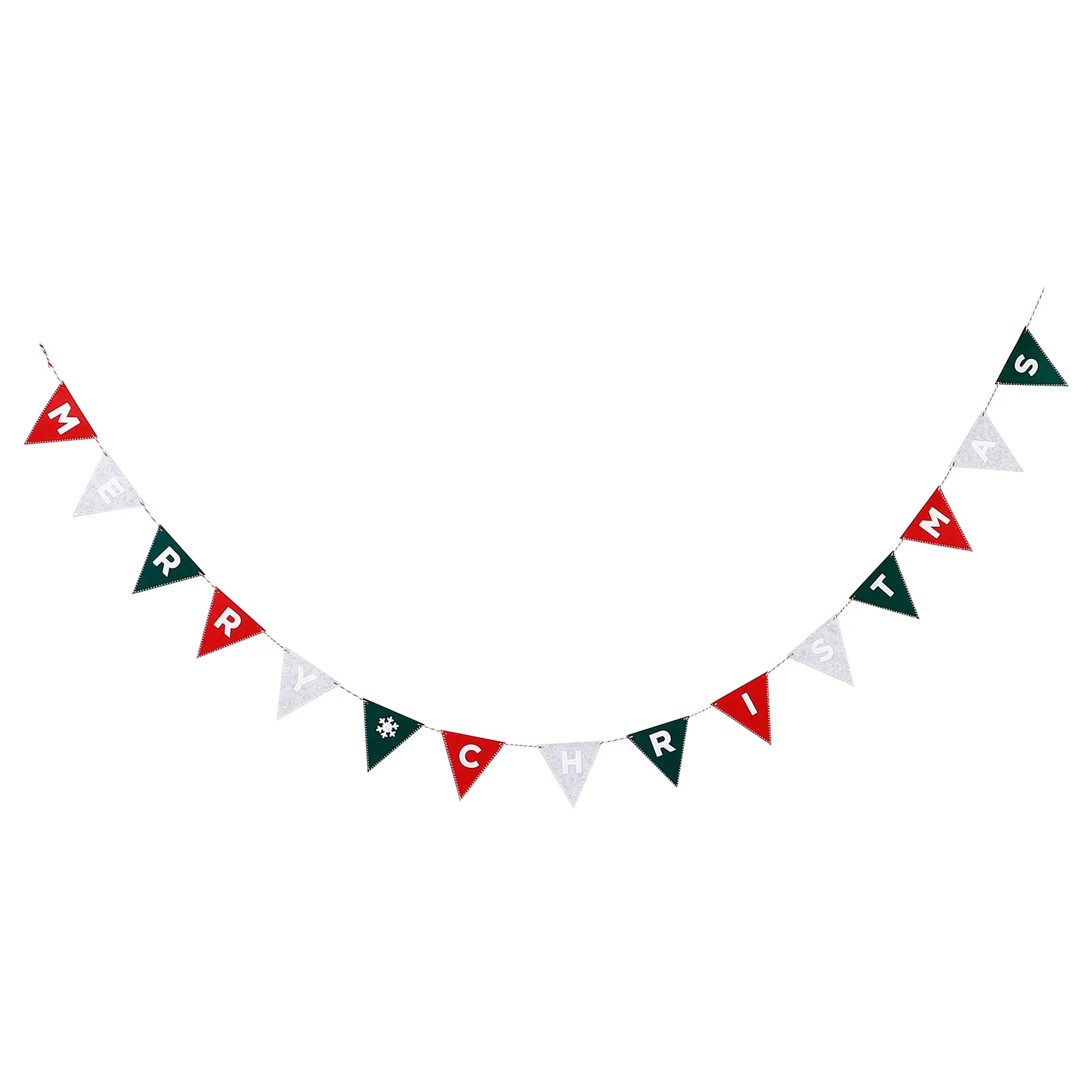 

1 set 1 Set Christmas Banner Decoration Party Hanging Pennant Bunting Felt Flag Xmas Tree Holiday Decor Outdoor Indoor Reusable