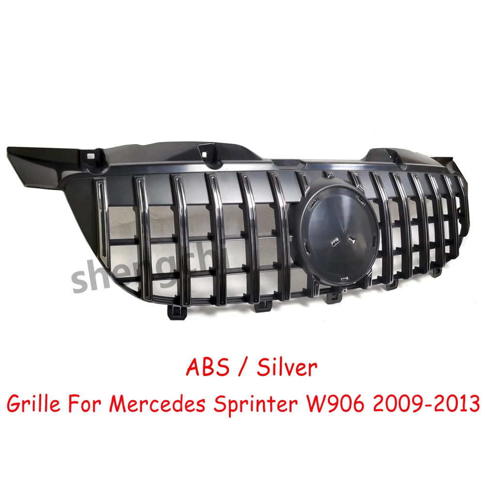 W906 GT Style Black/ Silver Front Bumper Grill For Mercedes Benz Sprinter W906  Pre-facelift Racing Grille 2009-2013