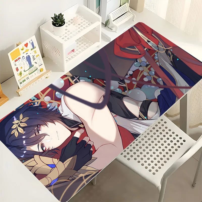 

Mousepad H-honkai Star Rail Dr. Ratio PC Accessories Gaming Mouse Pad Non-slip Keyboard Pad Large Desk Mat Rubber Extended Pad