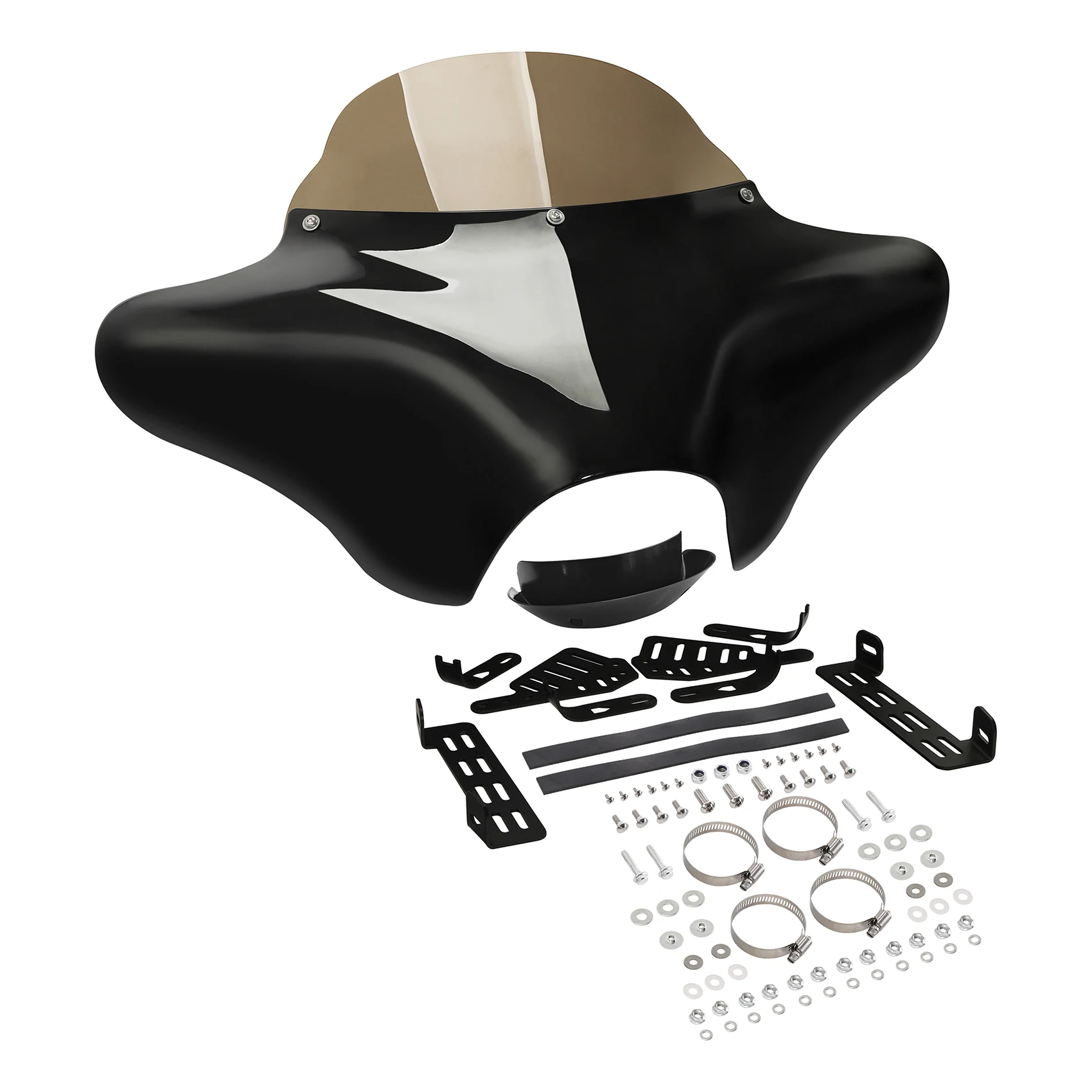 Front Outer Batwing Fairing Windshield For Harley Touring Road King CVO Softail Slim Fat Boy Yamaha V Star 650 Classic Boulevard view 3