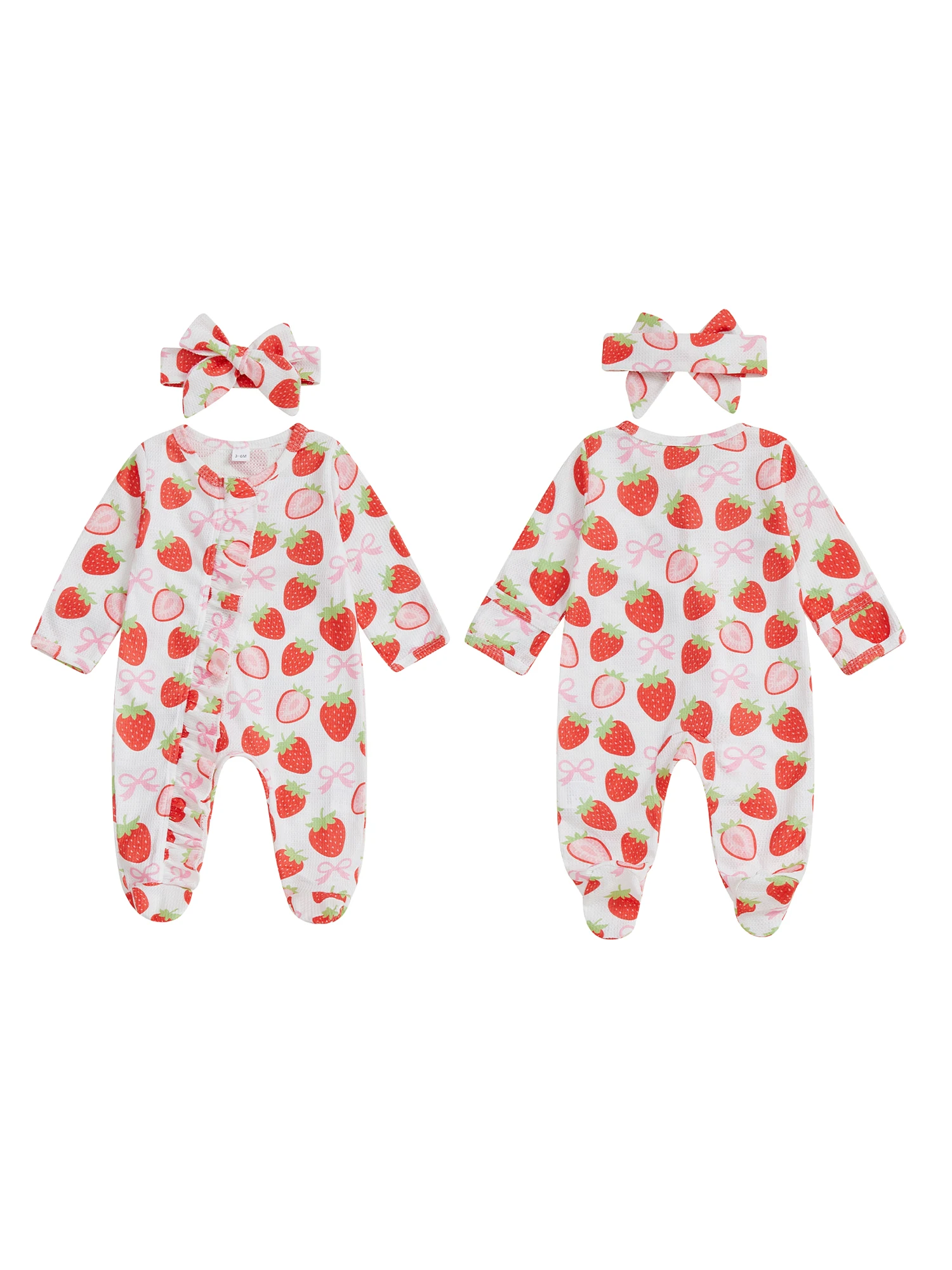 

Очаровательный комплект из 2 предметов для маленьких девочек. Стильный комбинезон с длинными рукавами и круглым вырезом с цветочным принтом и подходящей повязкой на голову с бантом для полного использования.