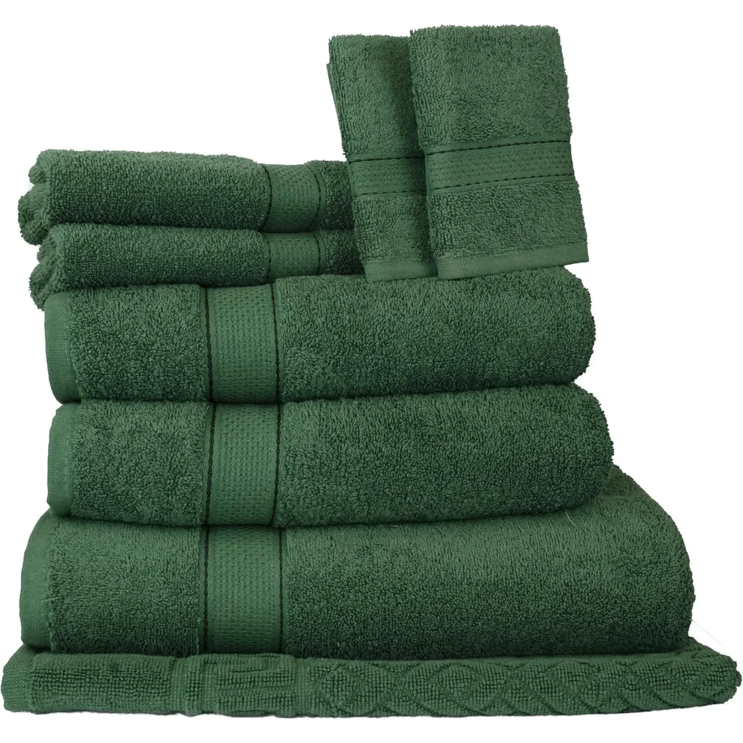 1 Bath Sheet, 1 Bath Mat,2 Bath Towels, 2 Hand Towels, 2 Washcloth - 550 GSM Ultra Soft Absorbent Cotton - Luxury Bathroom