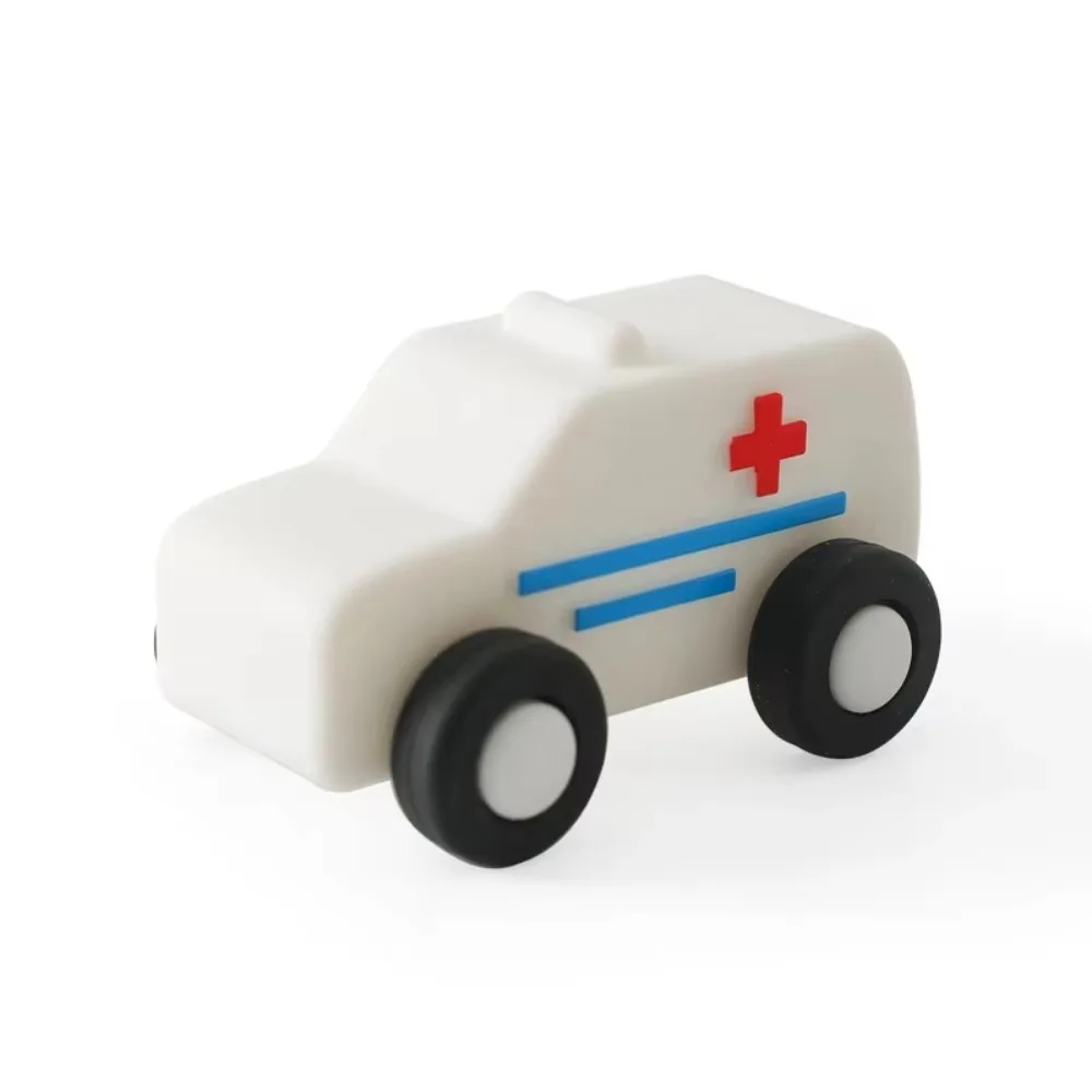 New Cartoon Baby Silicone Car Toys BPA Free Soft Montessori Toys Safety Educational Children's Car Model Toys
