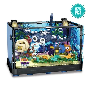 Fish Tank Block Set with Lights, Aquarium, Marine Life, Shark Eco Tank, Block Playset for Kids 6+ Years, Gift for Ocean Lovers 12 best sales lego fish tank - №10