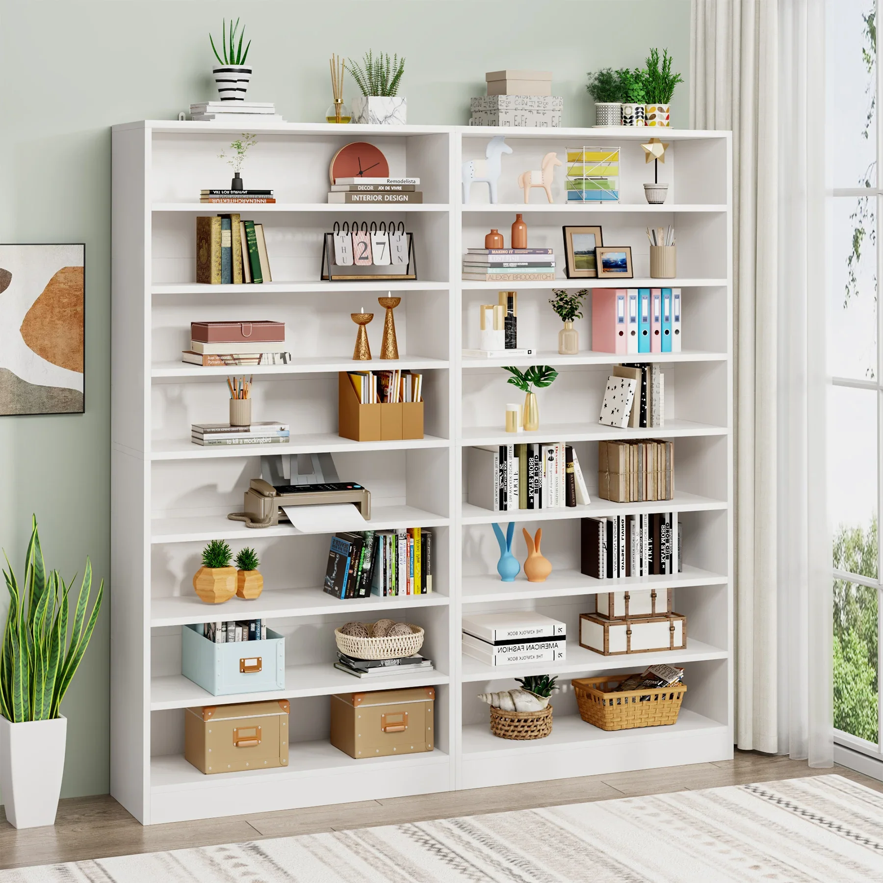 خزانة كتب بطول 71 بوصة من Tribesigns، رف كتب حديث قائم بذاته مكون من 9 طبقات، منظم خزانة تخزين الرف #2