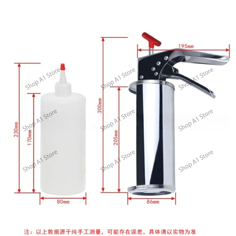 Burger Gun 304 Stainless Steel Burger Sauce Gun Tomato Salad Cream Jam Semi-Fluid Squeezer