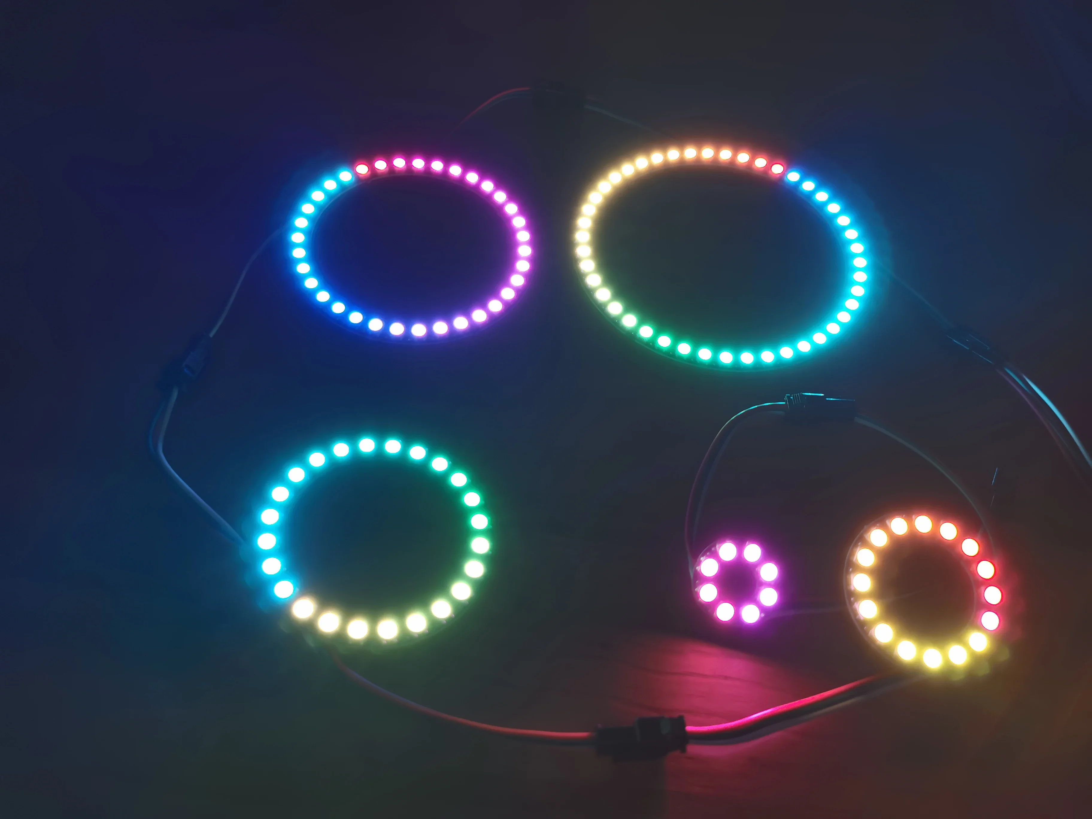 8/16/24/35/45/128 بت WS2812B 5050 بكسل LED دائرة حلقة عنونة RGB LED وحدة تيار مستمر 5 فولت لاردوينو التوت بي #6
