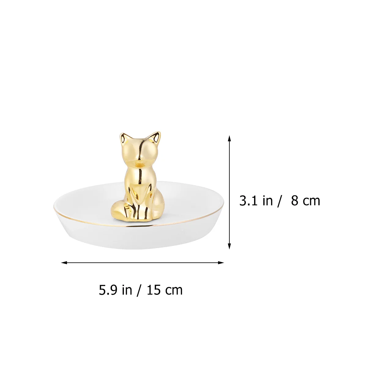 2 Pcs Ring Ceramic Jewelry Dish Wedding Holder Tray for Jewellery White Organizer