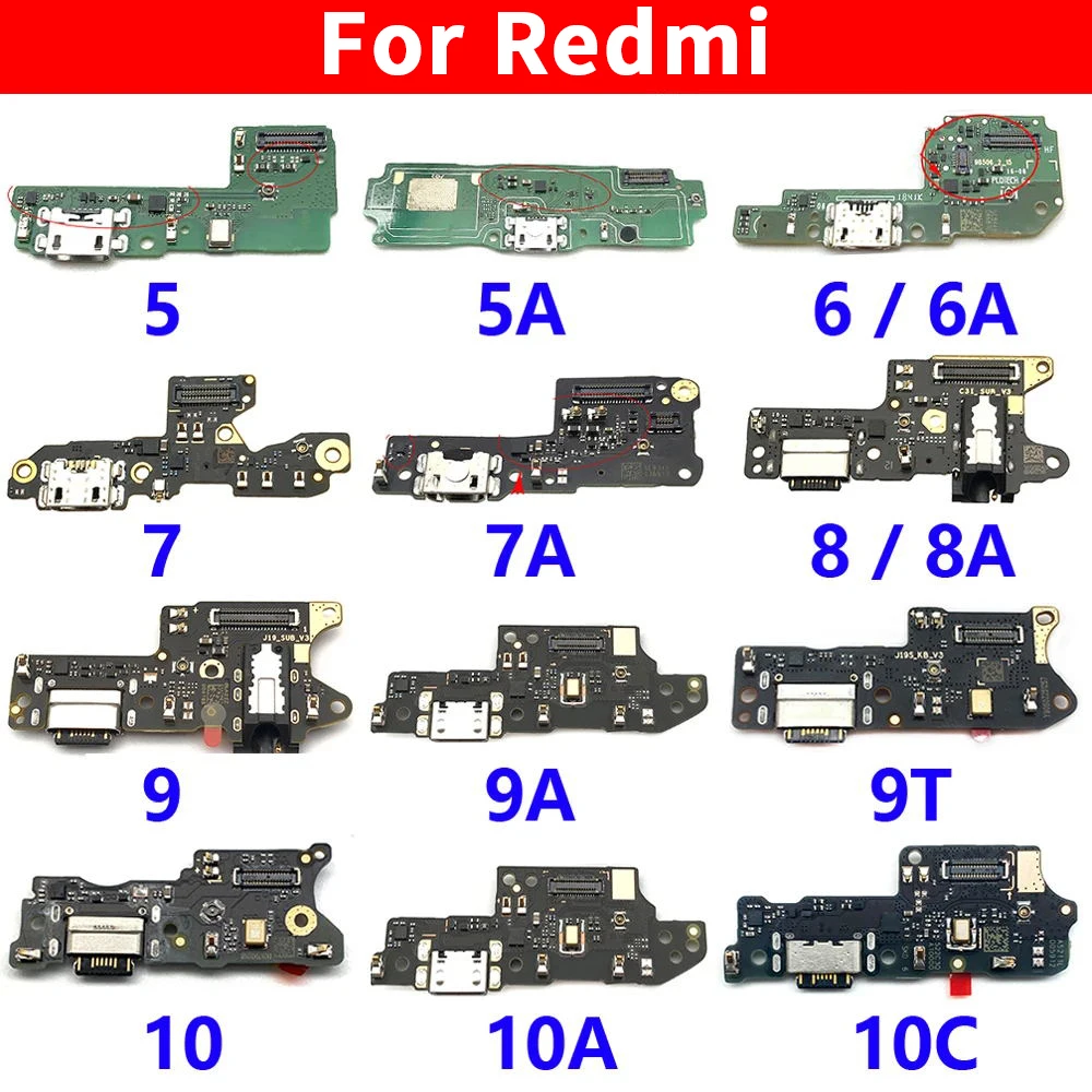 For Xiaomi redmi 3 3S 4 Pro 4X 5 5A 6 6A 7 7A 8 8A 9A 9T 9 10 10A 10C USB Charging Board Connector Dock Port Flex Cable