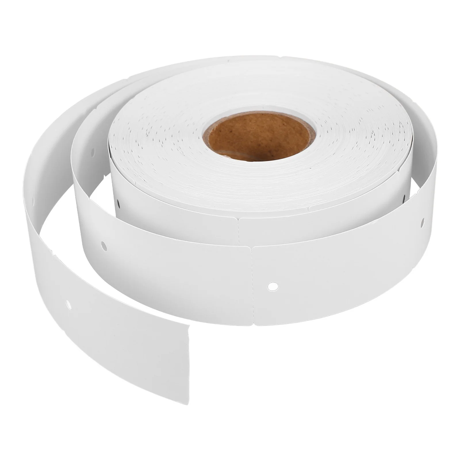 

1pcs 1 Roll Printable Blank Clothing Hang White Copperplate Paper Perforated Adhesive Labels Thermal Printer Compatible Glossy