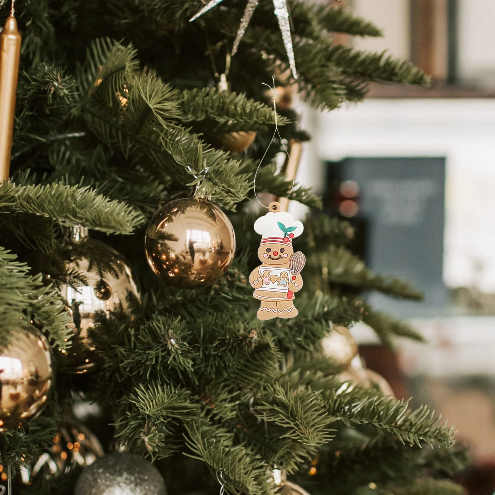 

8Pcs Christmas Gingerbread Ornaments Hanging Pendants Xmas Decor Reusable Tree Decoration Festive Scene Layout for Home Mall