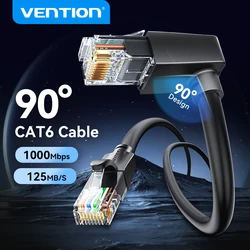 Vention Cat6 Ethernet Cable 90° Right Angle Design CAT 6 Networking Internet Lan Cord for Laptops PS5 4 Xbox Router RJ45 Cable