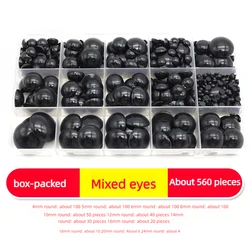4~24 mm Large Black Safety Eyes for Amigurumi Crochet Crafts Dolls Making Stuffed Animals and Teddy Bear