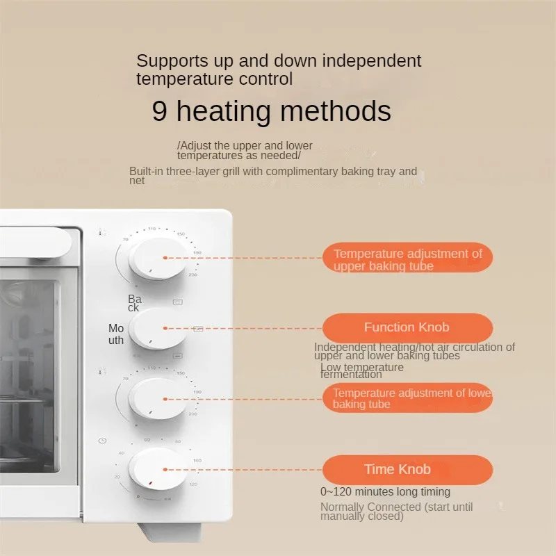 Xiaomi 32L forno elettrico 120min Timer controllo della temperatura indipendente fermentazione a temperatura costante friggitrice ad aria multifunzione