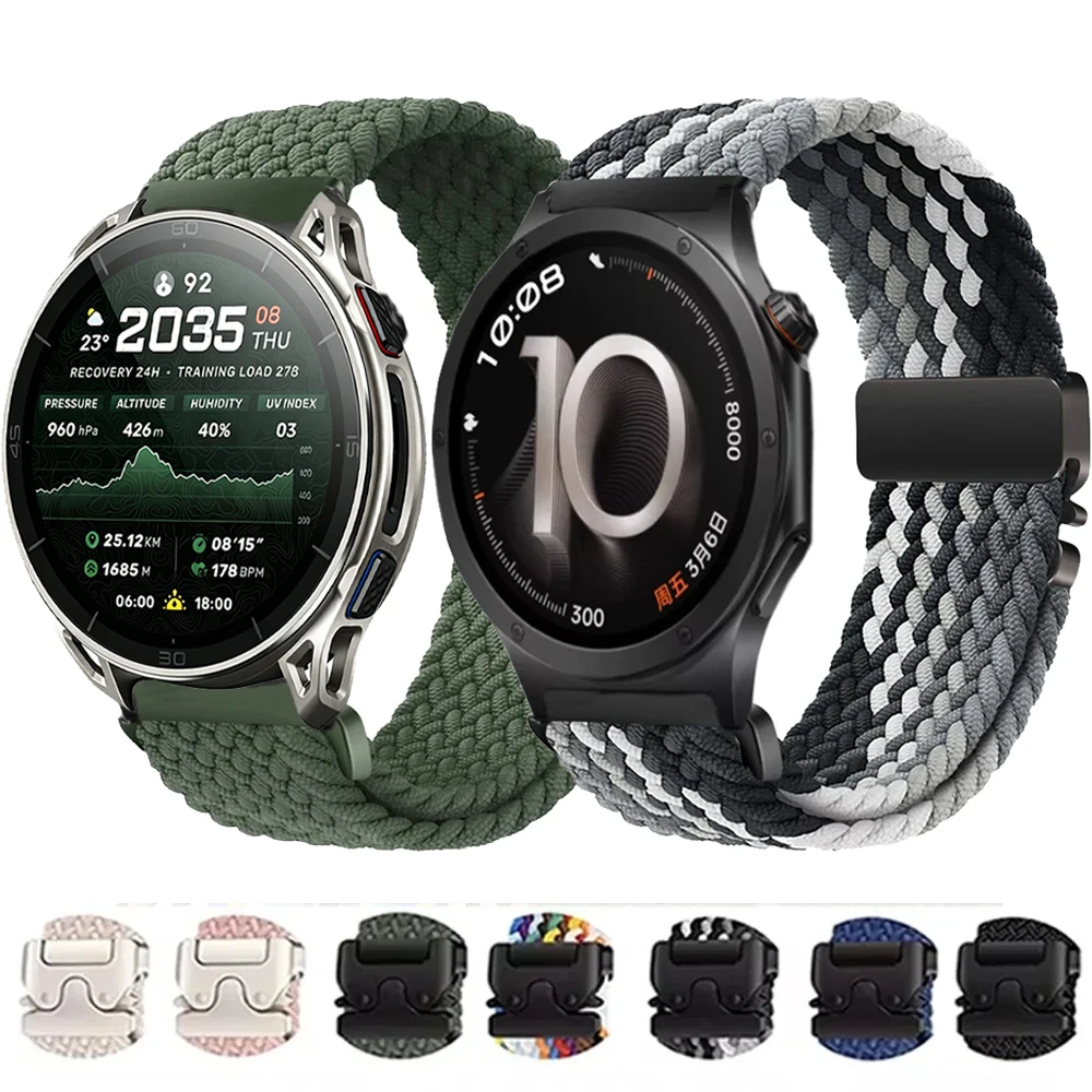 Braided Nylon 20/22 mm Strap for Amazfit Cheetah 2 Ultra/2 Pro/Balance 2 Parachute Buckle Bracelet for Oneplus Watch 4 Lite 3 2
