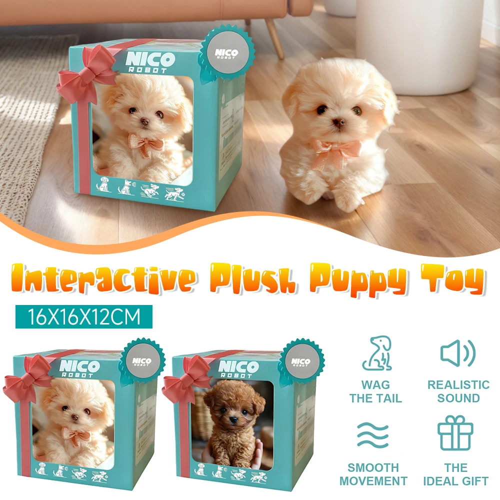 

Electronic Robot Plush Dog Simulation Robot Dogs With Realistic Movements Barking Tail Wagging Pets Dog For Children Birthday ﻿