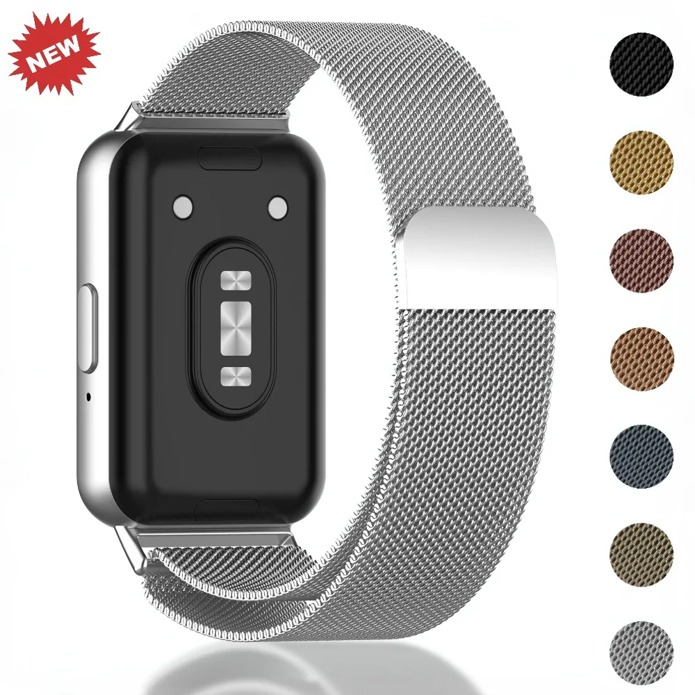 Correa de Metal para Samsung Galaxy Fit 3, pulsera Milanesa De bucle magnético para Samsung Galaxy Fit 3, Correa transpirable de acero inoxidable