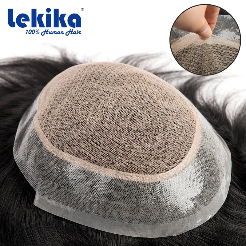 

Toupee Lace PU Base Australia-Double Layers Man Wig Prosthesis Durable Toupees For Men Breathable 100% Human Hair 6'' Wig