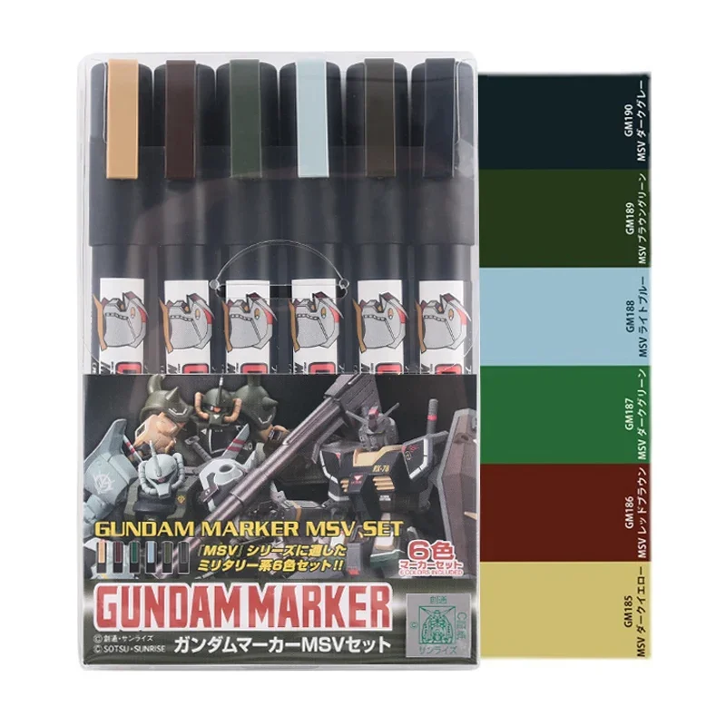 GSI Creos Mr.Hobby GMS127 Model Marker MSV Set for Plastic Military Model,GM185/GM186/GM187/GM188/GM189/GM190