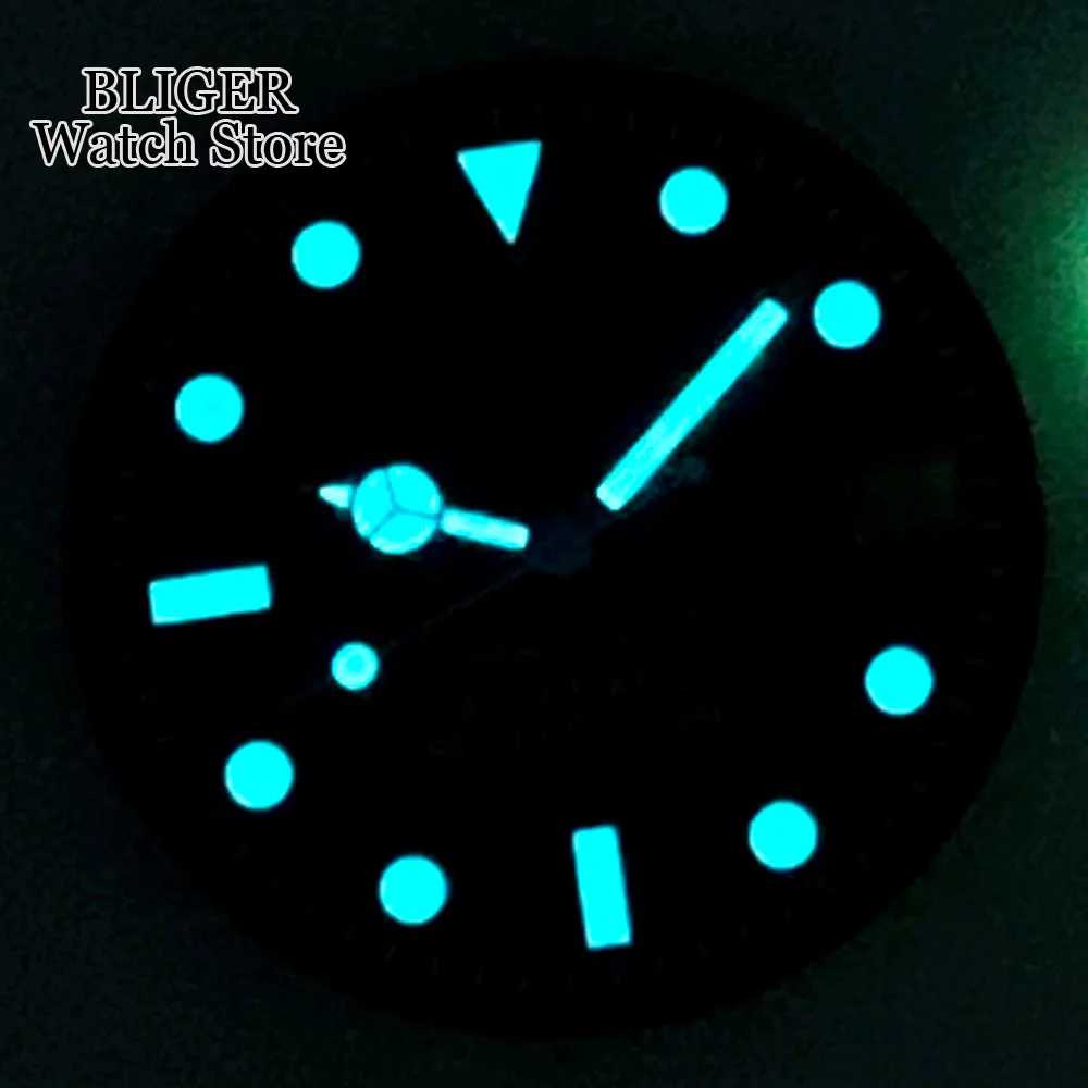 Super BGW9 Lume Sunburst Black Dial fit NH35 NH35A NH36A NH34 GMT Movement Watch Hand Greenish-blue Luminous Accessories Part