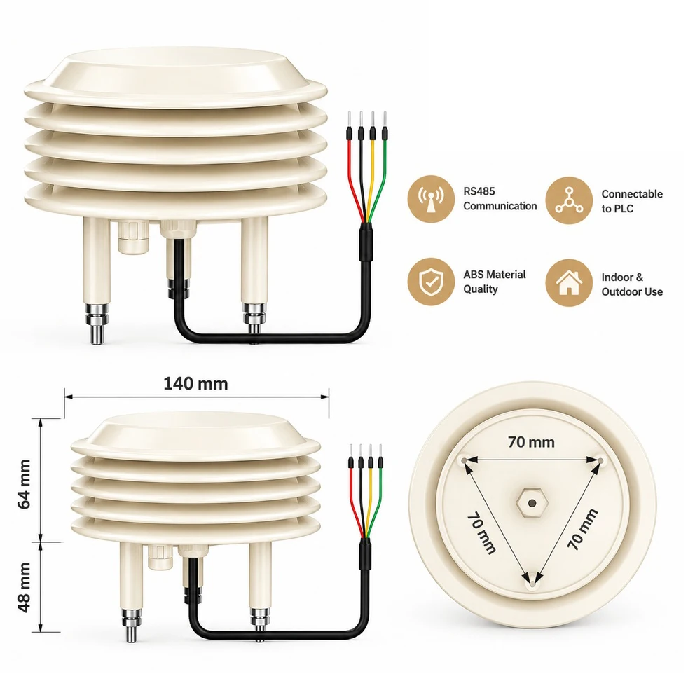 Five in One Instrument Shelter Sensor Temperature Humidity Illuminance Air Pressure Dust Air Quality Monitor Stevenson Screen