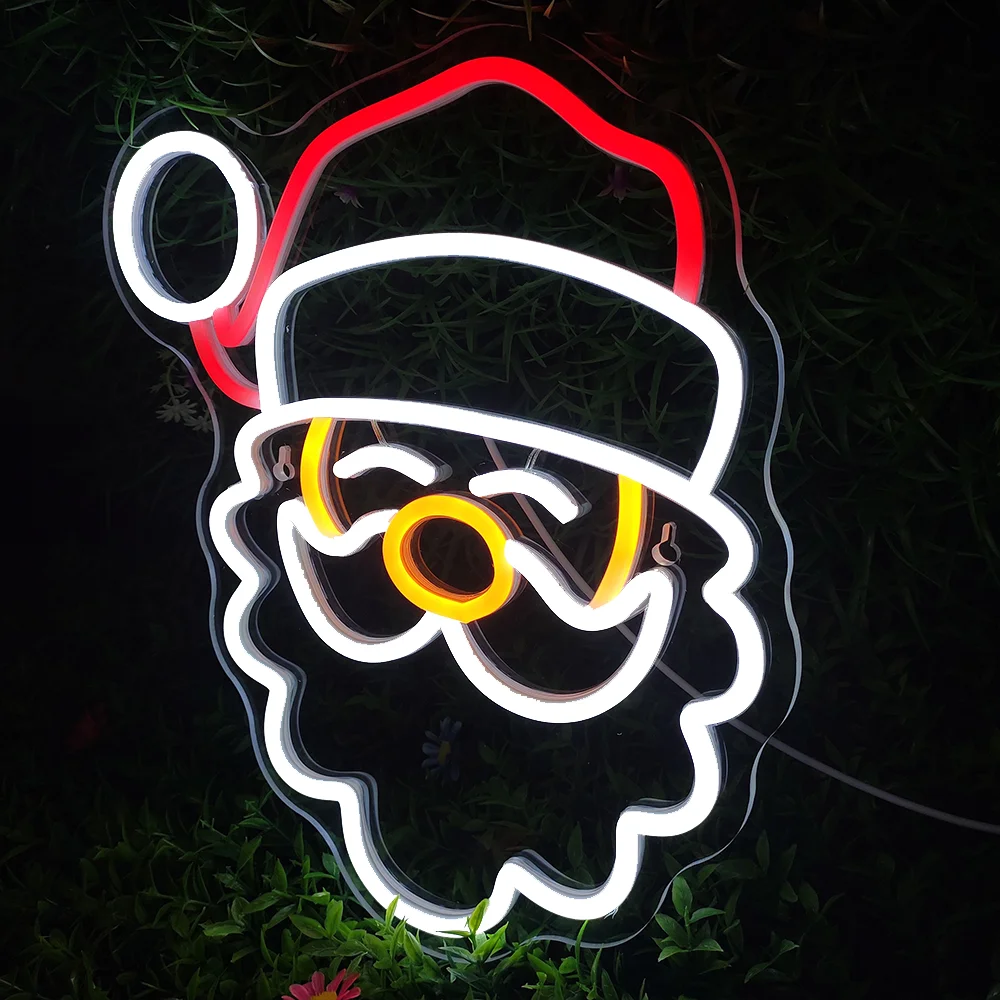 Merry Christmas Neon Sign with Acrylic Board Led Neon Light Christmas Party Bar Decoration Art Wall Decorative Night Light