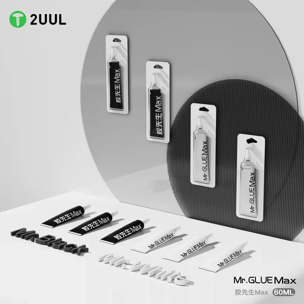 2UUL Mr. Glue Max 60ML Black/White For Mobile Phone Screen Back Cover Glass Frame Sealant External Screen Repair Special Tools