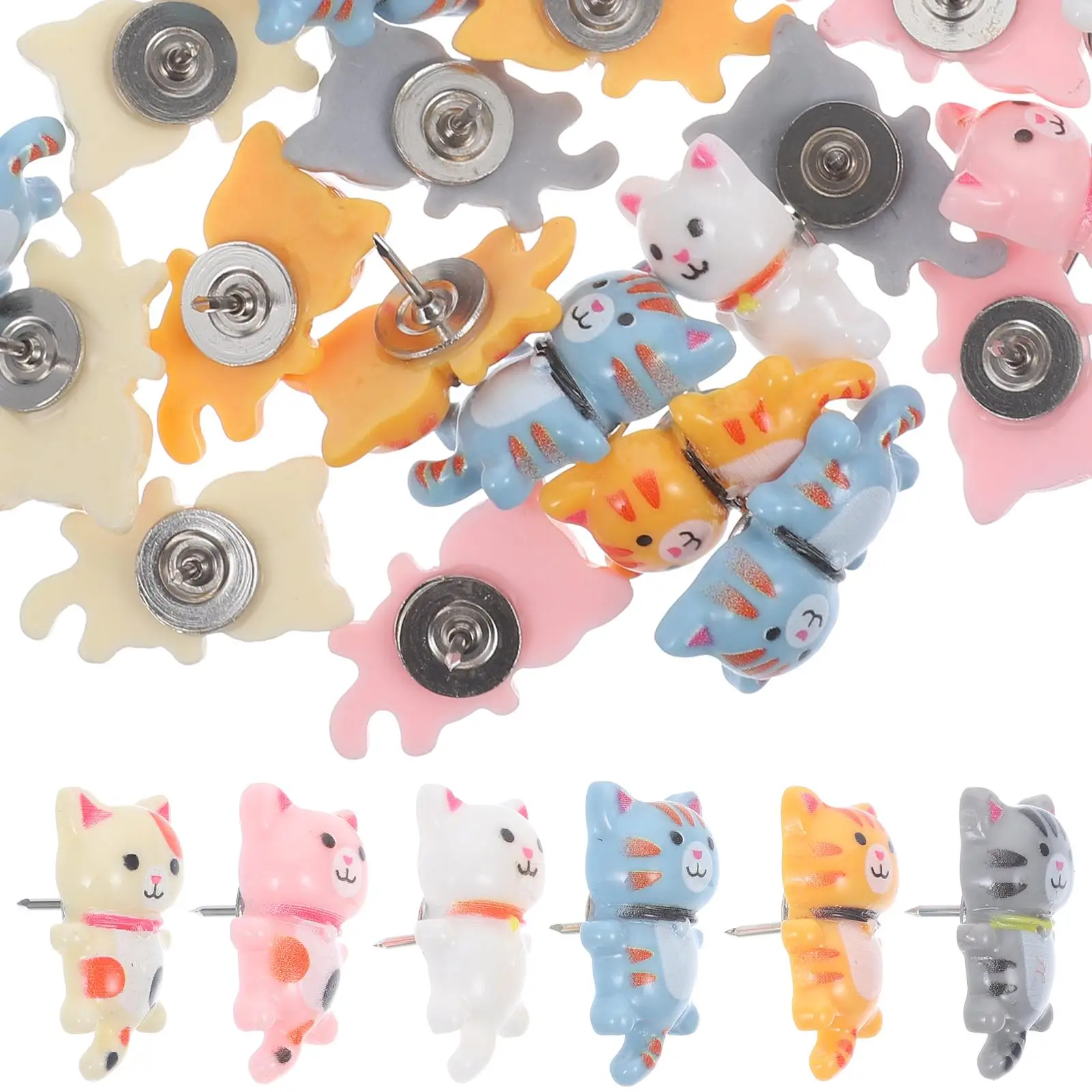 

Cute Cat Push Pins for Notice Boards Decorative Thumb Tacks Bulletin Board Pins Cork Board Accessories Metal Pointed Needles