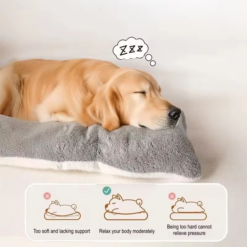 

Плюшевая кровать для собак, диван для больших собак, утолщенный супермягкий коврик для домашних животных и коробка, ортопедический матрас для маленьких, средних и больших собак породи