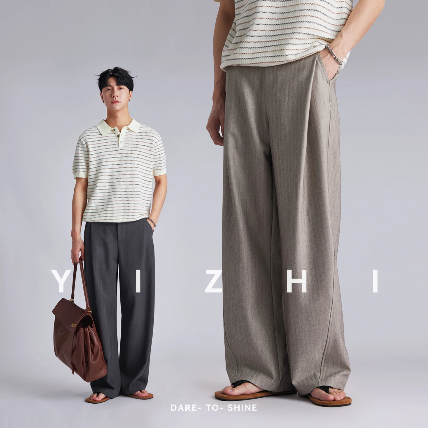 Men Old Money Style Drape Wide Leg Suit Pants 2026 Summer Thin Breathable Loose Straight Leg Versatile Commuter Casual Trousers