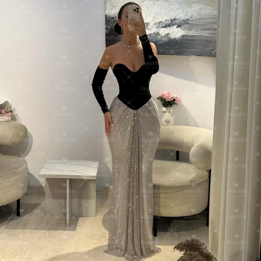 

Sayulita платья для выпускного вечера женская одежда милое элегантное вечернее платье с длинными рукавами контрастного цвета Vestidos вечерние платья по индивидуальному заказу