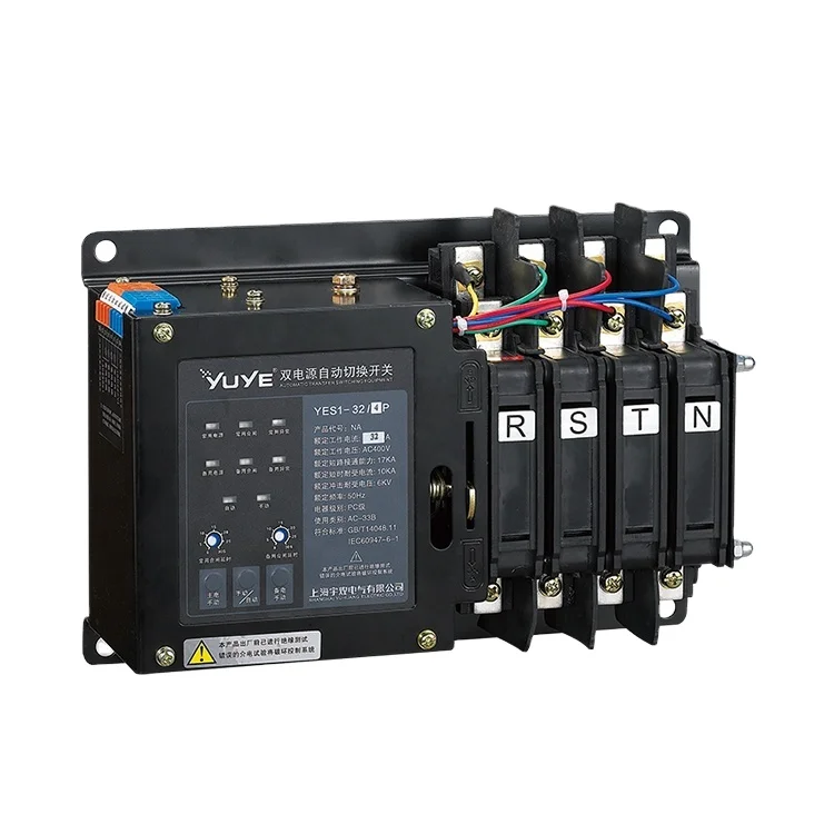 

China OEM YES1-32NA/3P 2P/3P/4P Ats Automatic Transfer Switch Generator Electrical Changeover Switches