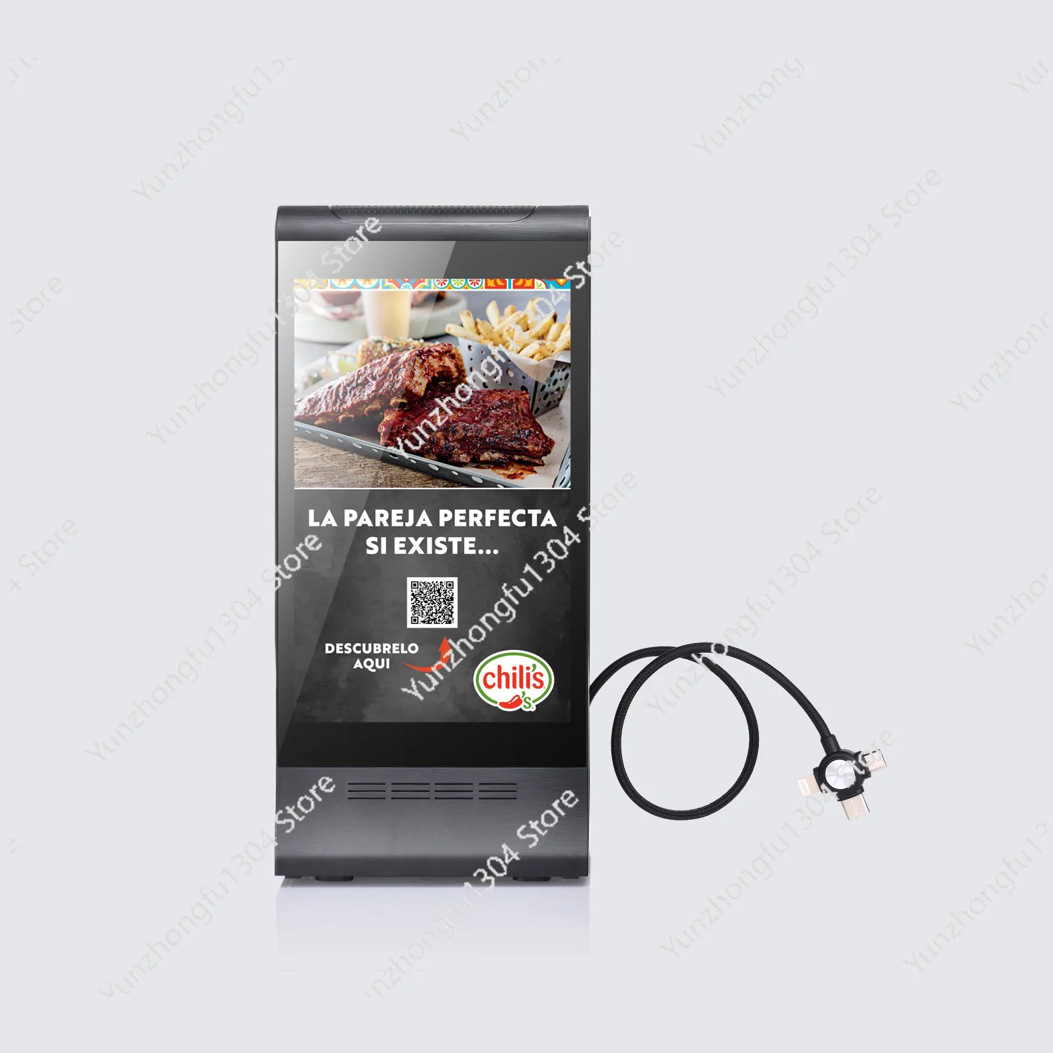 FYD-868P Smart Android 7.1 تشغيل إعلان طلب المكالمات الكل في واحد مطعم شحن آلة الإعلان على الوجهين