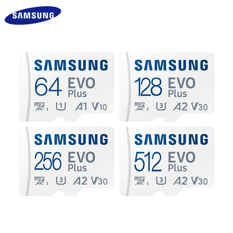 Оригинальная карта памяти SAMSUNG EVO Plus MicroSDXC, 512 ГБ, 256 ГБ, 128 ГБ, V30 A2, карта памяти TF, 64 ГБ, A1 карта памяти Microsd