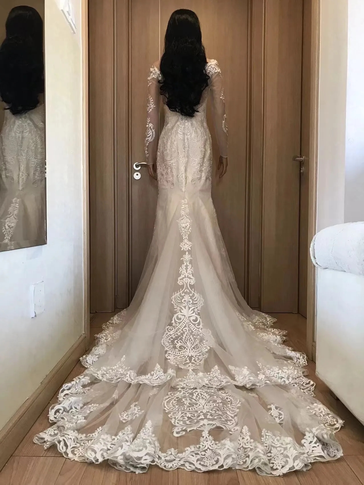 

Instock Wedding Dresses Only One Stock Cleanrance Champagne Lace Mermaid Wedding Dresses Bridal Gown