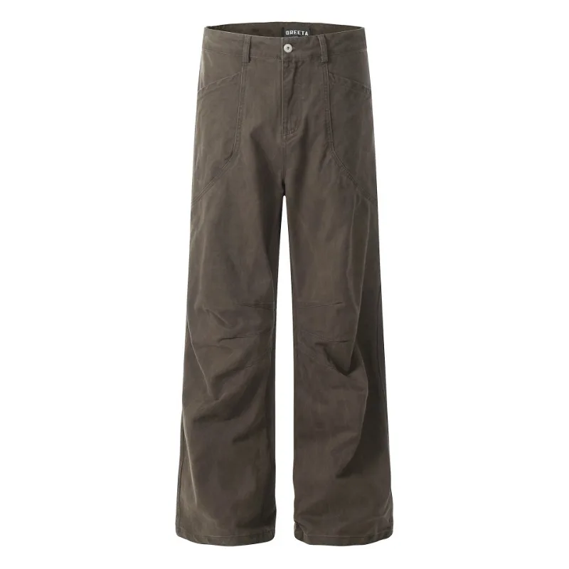 OR FL American Retro Barne Style 100 Cotton Women Cargo Trousers Cleanfit Advanced Staraight Slacks Women's Y2k Wide Leg Pants