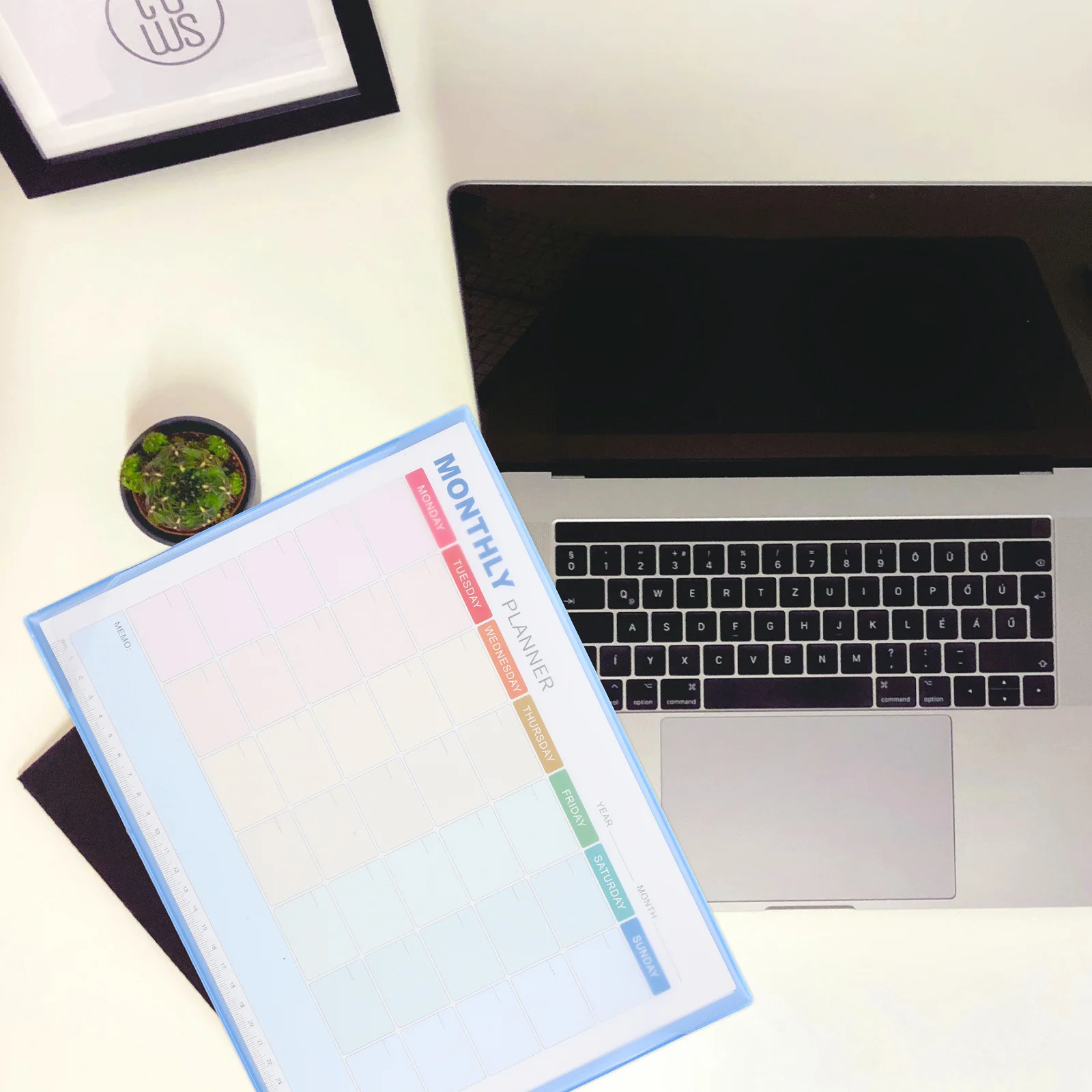 

A4 Undated Monthly Planner Blue Blank Calendar Sheets Desk Calendar Monthly Desk Pad Task Scheduler Assignment Pad