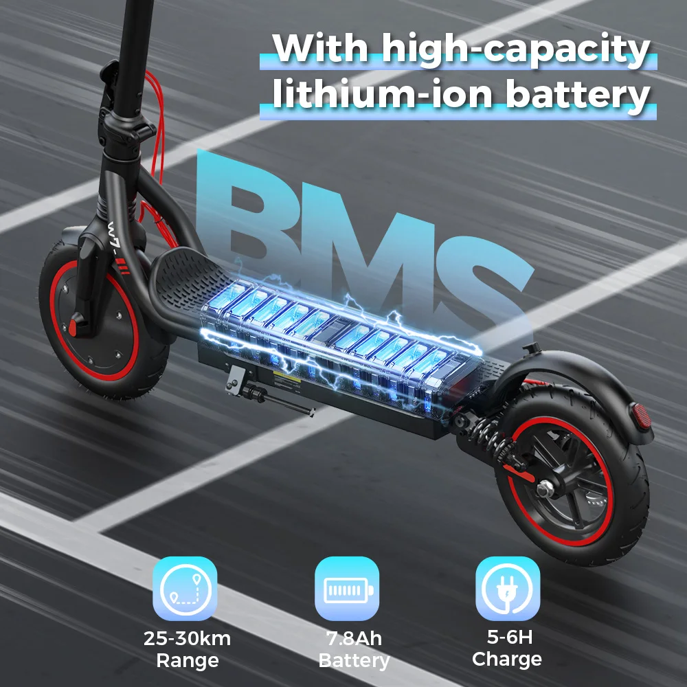 Imagen 4: Scooter W7 Scooter Eléctrico 650W Motor 36V7.8AH Batería APP Control E-Scooter City Commuter Scooter de Viaje Plegable 8,5 Pulgadas