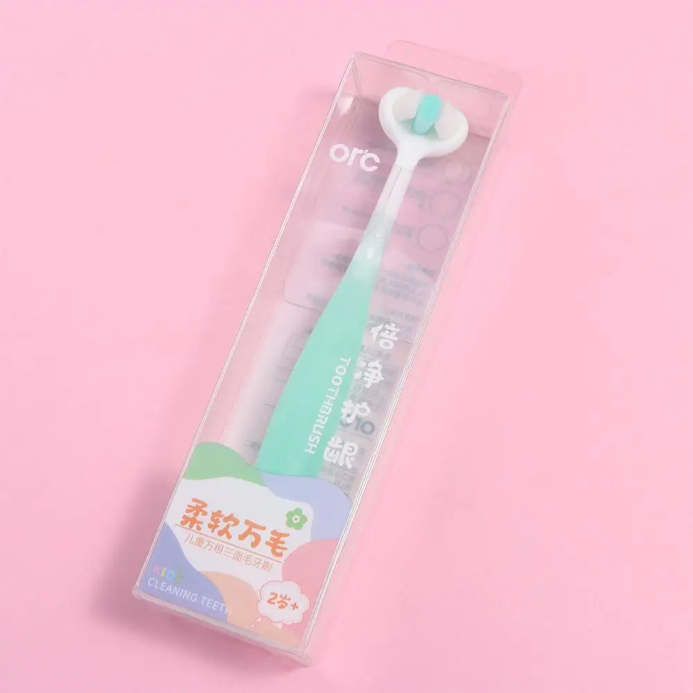 Candy Color Three Sided Toothbrush Teeth Clean 360 Degree Children Toothbrush Soft Bristle Deep Cleaning 3D Tooth Brush Travel