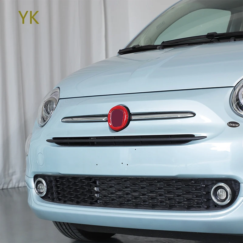 

For Fiat 500 2016-2025 ABS Carbon fiber Car Front Rear logos Cover Decorative Stickers Car Accessories