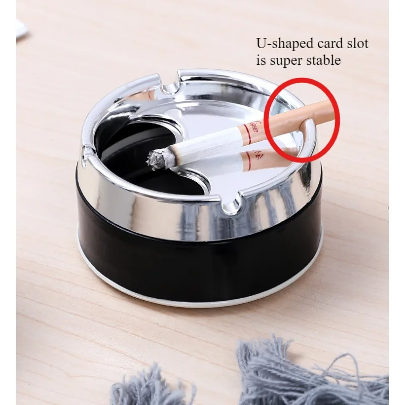 1pcs 9cm Car Mounted Sealed Rotary Ashtray With Lid Easy To Clean Simplicity Cigarette Ash Thickening U Card Slot Dust Windproof