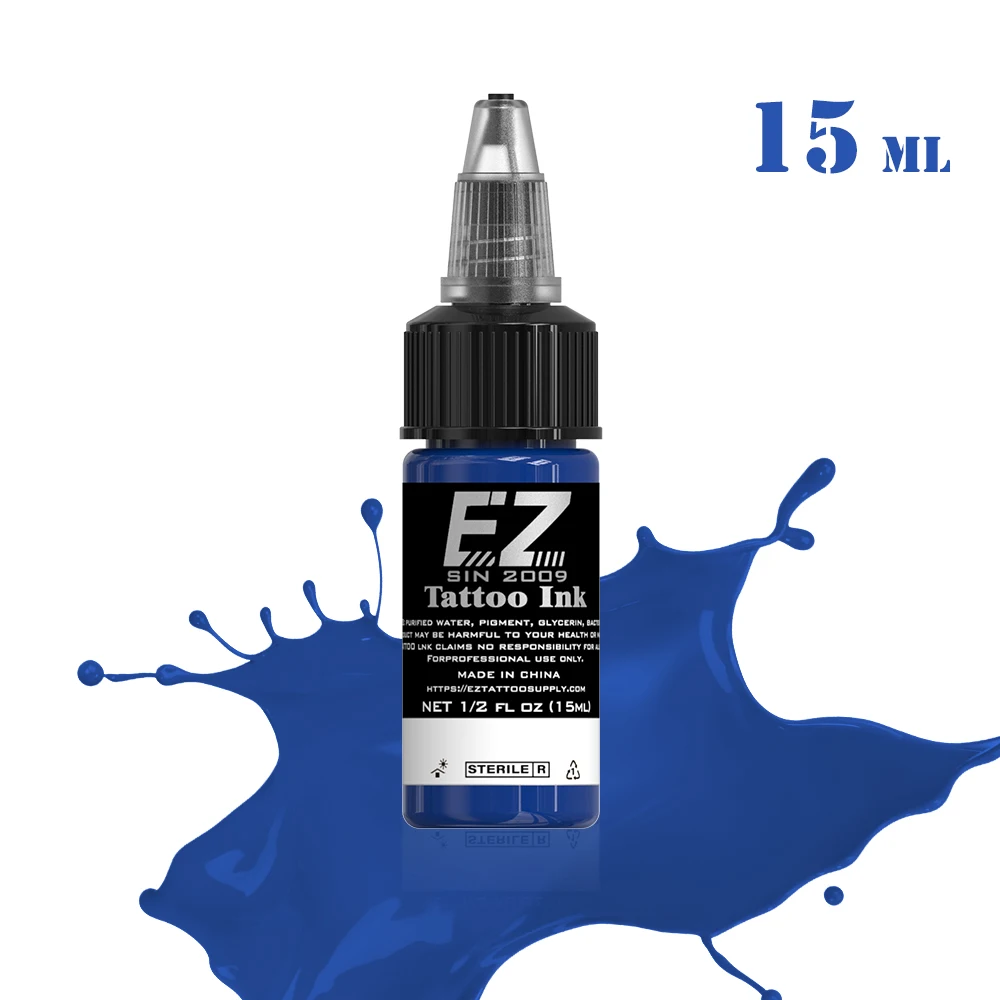 EZ Tattoo INK 25 Colors  1/2 oz 15ml/Bottle Tattoo Inks Pigment Kit for 3D Makeup Beauty Skin Body Art