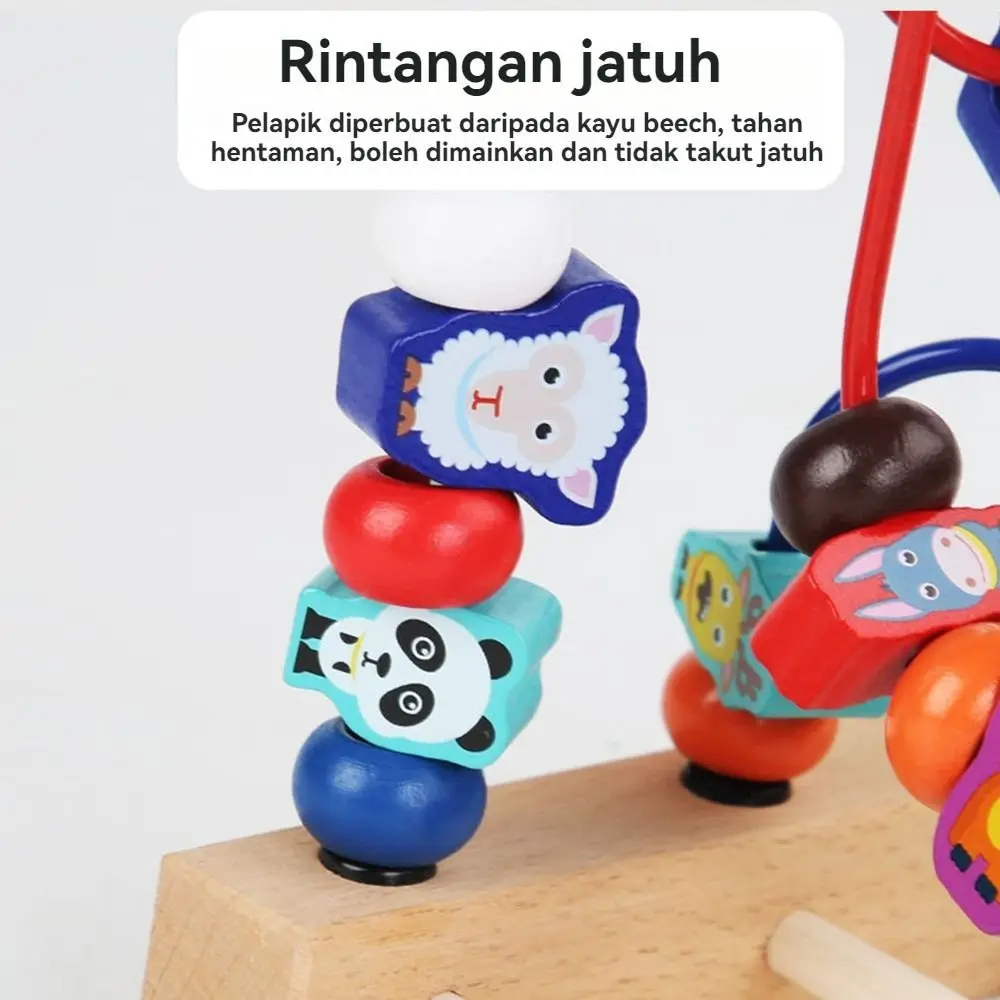 Kleurrijke dieren Houten speelgoed Houten kralen Tellen Leren Kraal Doolhof Vormen Cirkel Wiskunde Puzzel Educatief speelgoed Aandacht Span