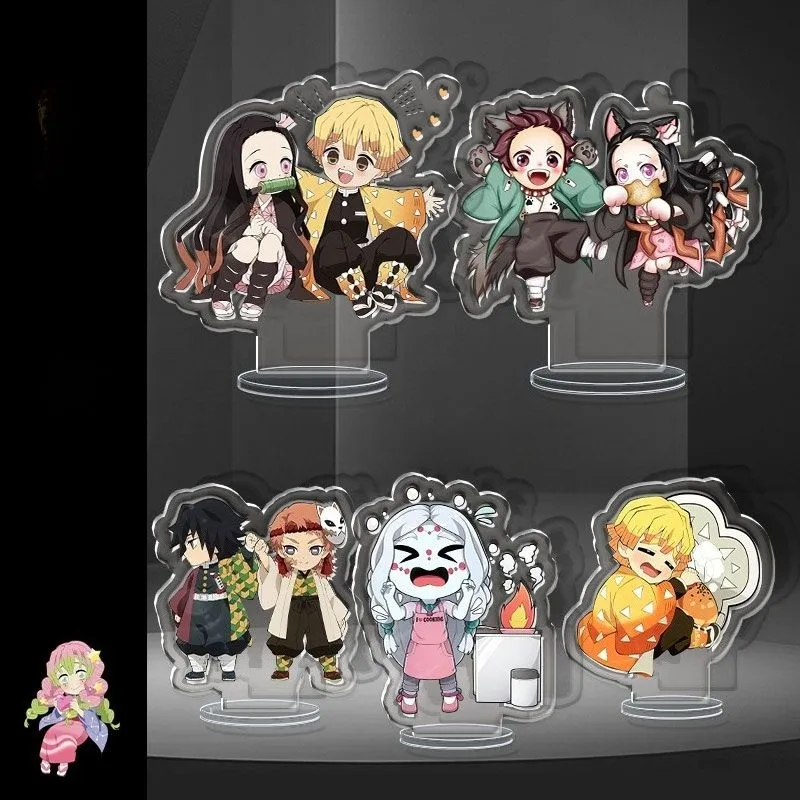 Demon Slayer Acrylic Stand Figure Kochou Shinobu Hashibira Inosuke Anime Peripheral Cute Cartoon Q Version Desktop Ornament view 6